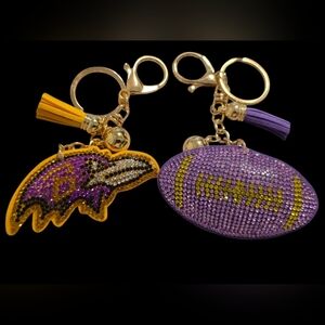 Baltimore Ravens Rhinestone Keychain / Bag Charm